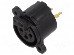 Connector: XLR | socket | female | 5A | PIN: 3 | straight | soldering,THT