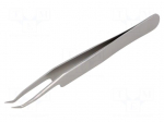 Tweezers | 115mm | for precision works | Blades: curved,narrowed