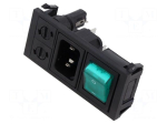 Connector: AC supply | socket | male | power supply | 10A | 250VAC