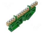 Connector: terminal block | for DIN rail mounting | green | ways: 1