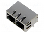 Connector: RJ45 | socket | PIN: 8 | shielded,with LED | 8p8c | THT