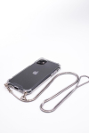 Back panel cover Evelatus Apple iPhone 11 Pro Max Silicone Transparent with Necklace TPU Strap Silver