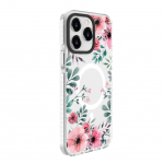 Back panel cover Evelatus Apple iPhone 15 Pro Max PC+TPU With MagSafe Customized Print Flower Transparent
