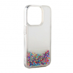Back panel cover iLike Apple iPhone 14 Silicone Case Water Glitter Rainbow