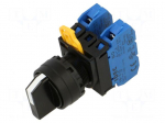 Switch: rotary | 22mm | Stabl.pos: 2 | NO x2 | black | none | IP65 | YW