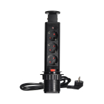 Uued tooted // Gniazdo meblowe ?6cm wysuwane z blatu z blokadą i przewodem 1,8m, 3x2P+Z (Schuko), czarne