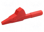 Crocodile clip | 20A | red | Grip capac: max.7mm | Socket size: 4mm