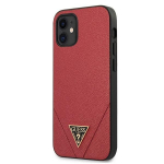 Back panel cover Guess Guess GUHCP12SVSATMLRE iPhone 12 mini 5,4" czerwony/red hardcase Saffiano