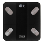 Scales Adler  Smart Bathroom Scale | AD 8186b | Maximum weight (capacity) 180 kg | Accuracy 100 g | Body Mass Index (BMI) measuring | Black
