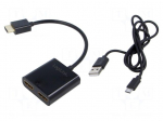 Splitter | HDMI 2.0 | Input: HDMI plug,USB B micro socket | black