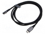 Cable | USB 2.0 | USB C plug,USB C angled plug,both sides | 1.5m