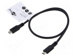 Cable | USB 3.2 | USB C plug,both sides | 0.5m | black | PVC | 5Gbps | 60W