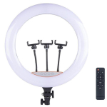 Riff BD560 56cm LED Light Ring 67W with 3x Smartphone holder + BT remote Black