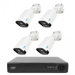 NVR PNI House IP716 video surveillance package, 16 IP channels 4K, H.265, ONVIF and 4 PNI IP125 cameras with IP, 5MP, IP66