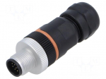 Connector: M12 | plug | PIN: 12 | male | 30V | straight | IP67 | soldering