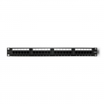 Qoltec Patch panel RACK | 24 ports | Cat 6 UTP | Black