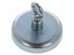 Magnet: permanent | hard ferrite | 100N | 36mm | with eyelet