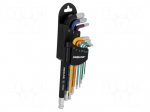 Wrench: hex key-set | spherical | S2 steel | 9pcs.
