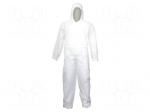 Protective coverall | Size: XXXL | white | with a hood | 50g/m2
