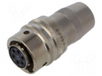 Connector: military | plug | female | PIN: 6 | PT/451 | 7.5A | 600V | silver
