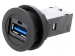 USB socket | 22mm | har-port | -25&divide;70&deg;C | &Oslash;22.3mm | IP20 | Colour: black