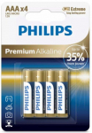 Philips LR03M4B/10 Premium Alkaline AAA Batteries