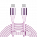 USB-C &ndash; USB-C 100W &uuml;henduskaabel (1 m), silikoonist, roosa &ndash; Kruger & Matz Basic seeria