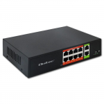 Qoltec FAST Ethernet PoE SWITCH | 8x RJ45 PoE | 2x RJ45 Uplink | 120W | 10/100 Mb/s