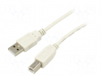 Cable | USB 2.0 | USB A plug,USB B plug | 5m | grey | 480Mbps