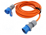 Extension lead | 3G2.5mm2 | 10m | rubber | orange | Sockets no: 1 | 16A
