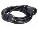 Extension lead | 3G1.5mm2 | 5m | PVC | black | Sockets no: 1 | 16A