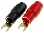Terminal: fork | M4 | 16mm2 | gold-plated | insulated | red and black
