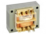 Transformer: mains | 6VA | 230VAC | 12V | 0.5A | Leads: solder lugs | IP00