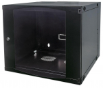Intellinet 19" Network Cabinet - Wall Mount (Double Section Hinged Swing Out), 12U, 600mm Deep, Black, Flatpack, Max 30kg, Swings out for access to back of cabinet when installed on wall, Rack, Usable Depth 385mm, Parts for wall installation not included