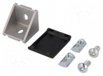 Angle bracket | for profiles | Width of the groove: 8mm | W: 38mm
