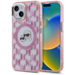Karl Lagerfeld KLHMP15MHMCKMHP IML Monogram Karl&Choupette Head MagSa for iPhone 15 Plus 6.7" / pink