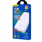 KAKUSIGA KSC-887 ārējais akumulators (powerbank) | 10000 mAh | 22.5W | USB-A, USB-C | balts