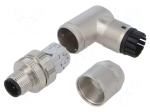 Connector: M12 | plug | PIN: 4 | male | industrial | 60V | angled 90&deg; | IDC