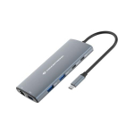 HUB USB Conceptronic CONCEPTRONIC 10-1 dokk USB-C->HDMI/2xUSB-C/3xUSB-A/+ 20cm gr