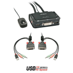 Lindy DVI KVM l&uuml;liti 2-pordiline kompaktne USB 2 heli USB 2 heli/mikrofon - 42341