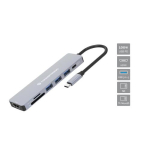 Adapter AV Conceptronic CONCEPTRONIC dokk USB-C->HDMI, USB3.0, 100WPD 7-&uuml;hes 0,25m grey