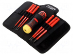Kit: screwdrivers | Pcs: 7 | insulated | 1kVAC | Phillips,slot