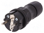 Connector: AC supply | male | plug | 2P+PE | 250VAC | 16A | black | PIN: 3