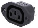 Connector: AC supply | socket | female | 10A | 250VAC | IEC 60320 | 40mm