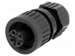 Connector: circular | plug | female | IP67 | CA | PIN: 4(3+1) | 3+PE | 400V