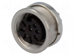 Connector: M16 | socket | female | soldering | PIN: 8 | 5A | 100V | IP40