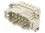 Connector: HDC | contact insert | male | DE | PIN: 10 | 10+PE | size D10B