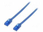 Patch cord | U/UTP | 6a | stranded | Cu | PVC | blue | Len: 5m | 32AWG