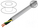 Wire | JZ-500-PUR | 3G1,5mm2 | unshielded | 300/500V | PUR | Cu | stranded