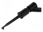 Clip-on probe | hook type | 6A | 60VDC | black | Grip capac: max.2mm